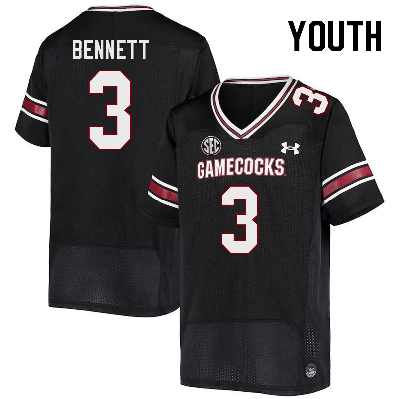 Youth #3 Mazeo Bennett South Carolina Gamecocks College Football Jerseys Stitched-Black